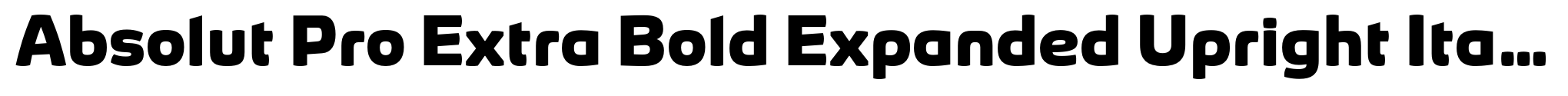 Absolut Pro Extra Bold Expanded Upright Italic image
